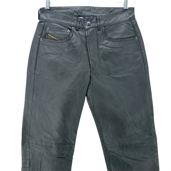 Diesel Slim Straight Leather Pants - Picture 3 of 12